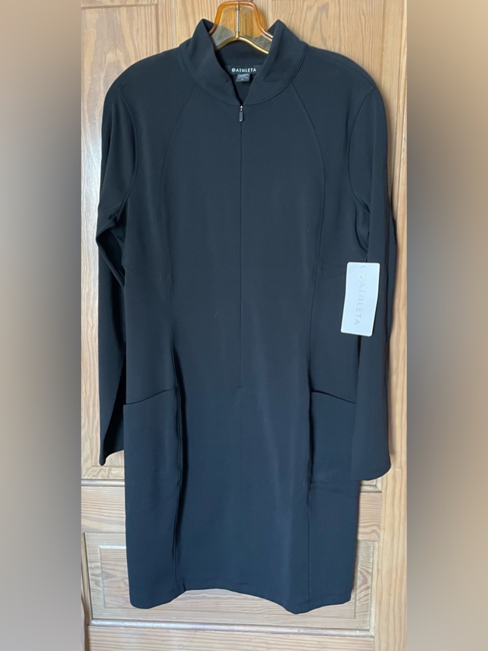 Athleta Delancey Long Sleeve Dress, NWT, Black, Large - Picture 3 of 7